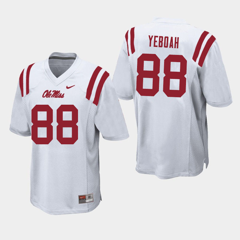Kenny Yeboah Ole Miss Rebels NCAA Men's White #88 Stitched Limited College Football Jersey TZK4858OE